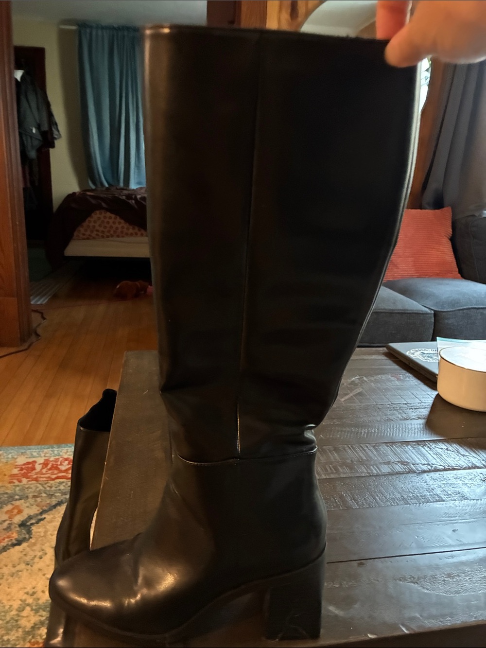 Mix No. 6 Black Knee-High Block Heel Boots